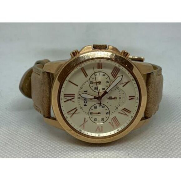 Fossil NDW1 Smartwatch Gen 1 Chronograph Q Grant Leather Band Rose Gold C256 - Picture 5 of 9